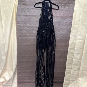 One of a kind Custom made Black Sequin Jumpsuit